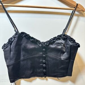 Zara NWT SATIN EFFECT BUSTIER TOP